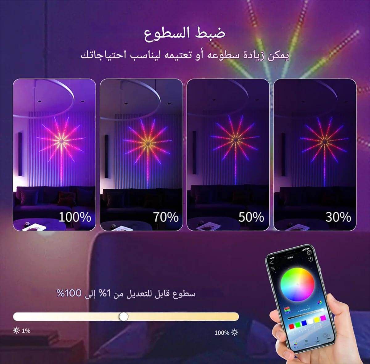 النجمة السحرية LED – أضواء راقصة متزامنة / Veilleuse étoile magique – Lumières dansantes synchronisées